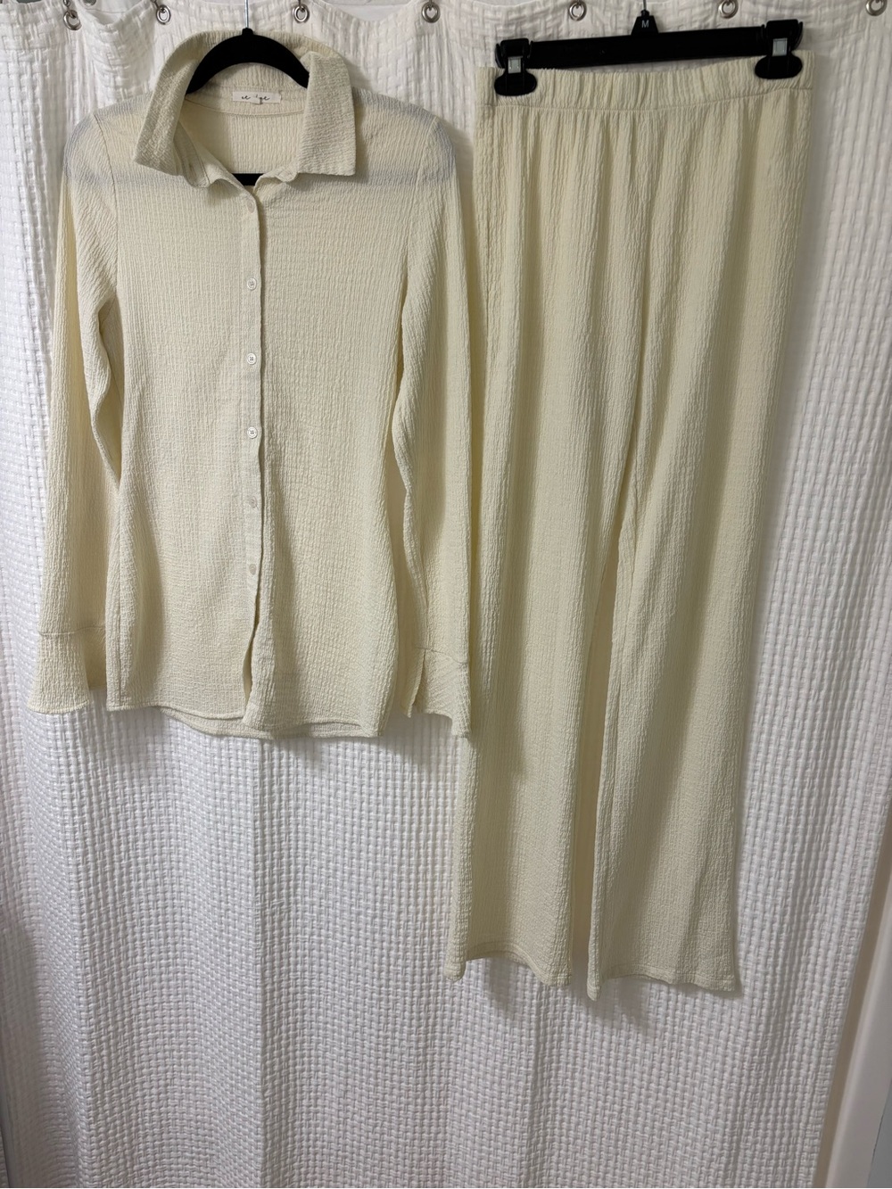 Et clet Cream Ribbed Button-Up Set - Picture 4 of 16